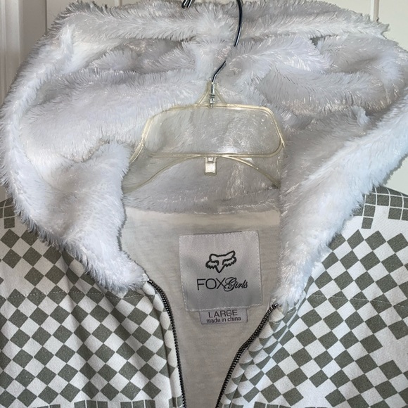 Fox Girls Fur Jacket Zip Up Hoodie Large - Picture 3 of 16